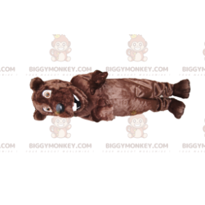 Zeer vrolijke bruine beer BIGGYMONKEY™ mascottekostuum, met