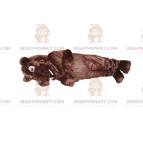 Zeer vrolijke bruine beer BIGGYMONKEY™ mascottekostuum, met