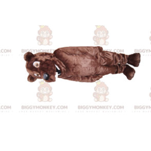 Zeer vrolijke bruine beer BIGGYMONKEY™ mascottekostuum, met