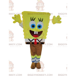 Rolig SpongeBob BIGGYMONKEY™ maskotdräkt. Svampbob kostym -