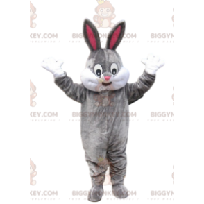 Fantasia de mascote de coelho cinza BIGGYMONKEY™ com sorriso