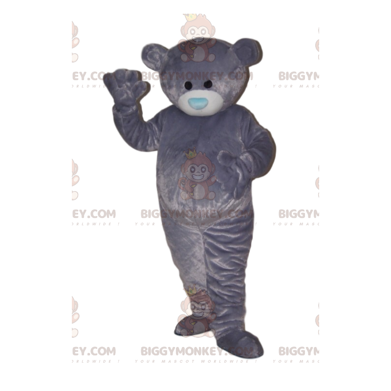 Mjuk björn BIGGYMONKEY™ maskotdräkt med blått nosparti. - Mjuk björn BIGGYMONKEY™ maskotdräkt med blått nosparti. -