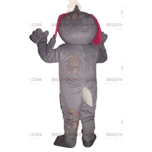 BIGGYMONKEY™ maskottiasu, ylellinen harmaa ja valkoinen pupu