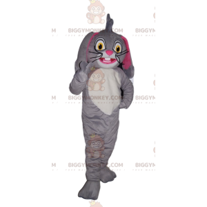 BIGGYMONKEY™ Mascottekostuum Verheven grijs en wit konijn met