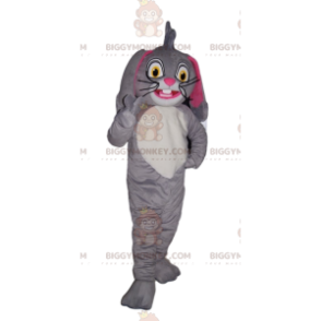 BIGGYMONKEY™ Mascottekostuum Verheven grijs en wit konijn met