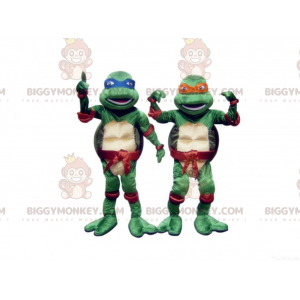 2 Modré a oranžové želvy Ninja Maskot BIGGYMONKEY™ –