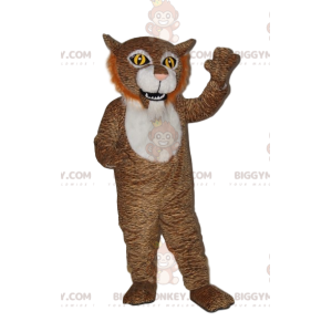 BIGGYMONKEY™ Mascot Costume Brown Tiger With Mesmerizing Eyes -