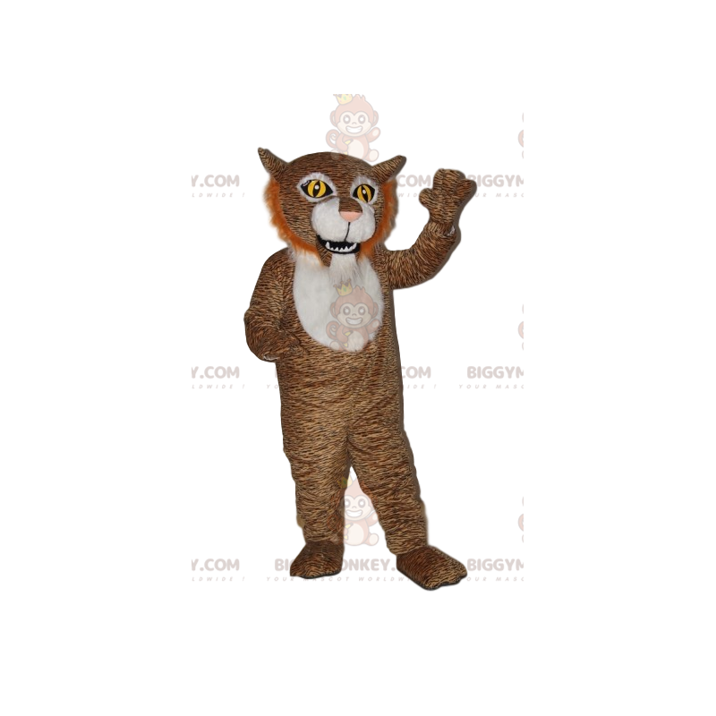 BIGGYMONKEY™ maskottiasu, ruskea tiikeri lumoavilla silmillä - BIGGYMONKEY™ maskottiasu, ruskea tiikeri lumoavilla silmillä -