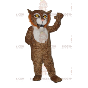 BIGGYMONKEY™ Mascot Costume Brown Tiger With Mesmerizing Eyes -