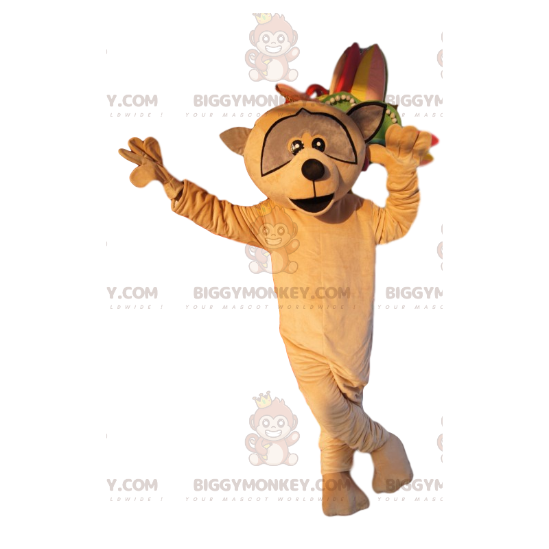 Beige Raccoon BIGGYMONKEY™ Mascot Costume. raccoon costume -