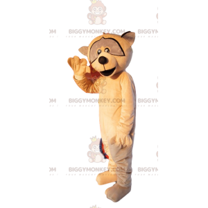 Disfraz de mascota mapache beige BIGGYMONKEY™. disfraz de
