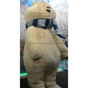 Στολή μασκότ BIGGYMONKEY™ Big Tan Bear Polar Bear με κασκόλ - Μασκότ αρκούδας - BIGGYMONKEY_01570 - BiggyMonkey.com