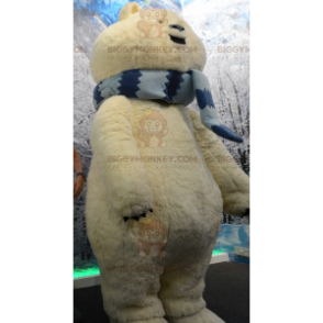 BIGGYMONKEY™ Disfraz de mascota de oso polar Big Tan Bear con bufanda - Mascota oso - BIGGYMONKEY_01570 - BiggyMonkey.com