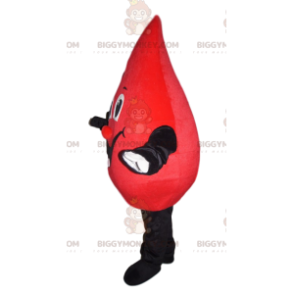Traje de mascote Red Blob BIGGYMONKEY™ com um grande sorriso –