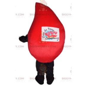 Traje de mascote Red Blob BIGGYMONKEY™ com um grande sorriso –