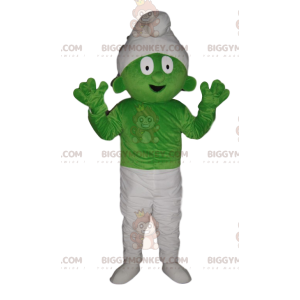 Sehr komisches grünes Schlumpf BIGGYMONKEY™ Maskottchenkostüm -