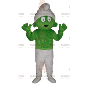 Sehr komisches grünes Schlumpf BIGGYMONKEY™ Maskottchenkostüm -