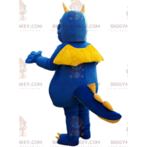 BIGGYMONKEY™ Costume da mascotte Drago blu e giallo con grande