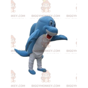 Heel grappig BIGGYMONKEY™ mascottekostuum met blauwe en witte