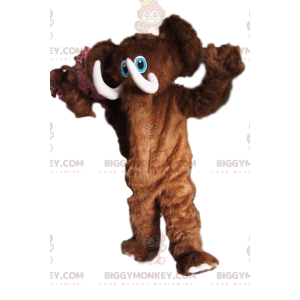 BIGGYMONKEY™ Mascot Costume Playful Brown Mammoth With Nice