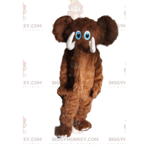 BIGGYMONKEY™ Mascottekostuum Speelse bruine mammoet met mooie