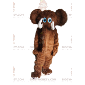 Traje de mascote BIGGYMONKEY™ divertido mamute marrom com belas