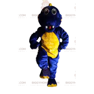Midnight Blue and Yellow Dinosaur BIGGYMONKEY™ Mascot Costume –