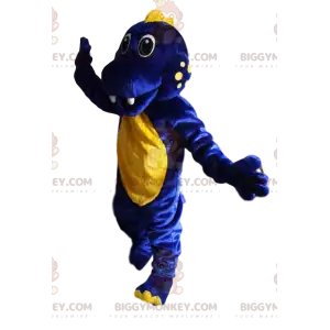 Midnight Blue and Yellow Dinosaur BIGGYMONKEY™ Mascot Costume –