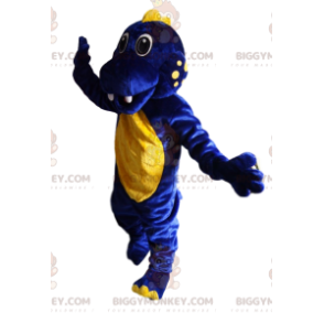 Kostým maskota Půlnočního modrého a žlutého dinosaura BIGGYMONKEY™ - Dinosauři maskoti - BIGGYMONKEY_013297 - BiggyMonkey.com