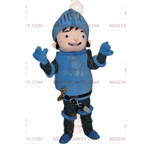 Στολή μασκότ Happy Knight In Blue Armor BIGGYMONKEY™ -