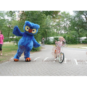 Giant Blue Yellow Orange Owl BIGGYMONKEY™ Mascot Costume -