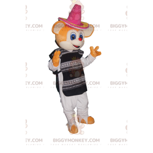 Orange Mouse BIGGYMONKEY™ Mascot Costume with Sombrero and
