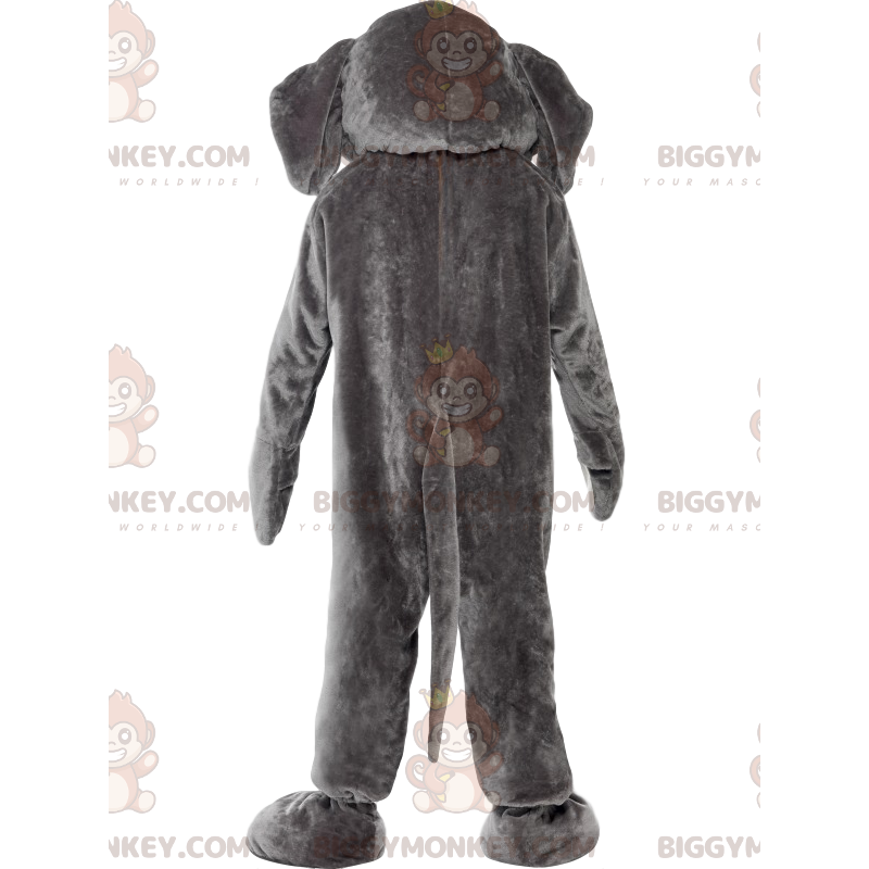 BIGGYMONKEY™ maskotkostume Grå og hvid elefant med stor snabel BIGGYMONKEY™ maskotkostume Grå og hvid elefant med stor snabel