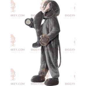 BIGGYMONKEY™ Mascot Costume Gray and White Elephant with Big