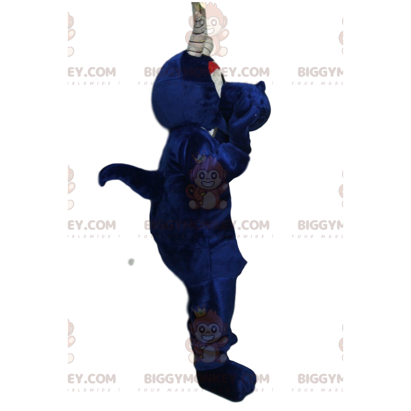 BIGGYMONKEY™ Mascot Costume Midnight Blue Dragon with White BIGGYMONKEY™ Mascot Costume Midnight Blue Dragon with White