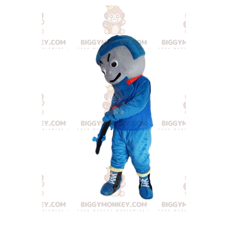 Hockeyspiller blåt sportstøj BIGGYMONKEY™ maskotkostume - Hockeyspiller blåt sportstøj BIGGYMONKEY™ maskotkostume -