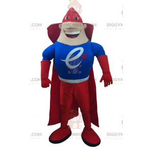 Superhero BIGGYMONKEY™ Mascot Costume Dressed in Red and Blue -