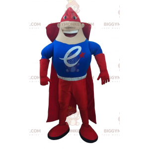 Superhero BIGGYMONKEY™ Mascot Costume Dressed in Red and Blue –