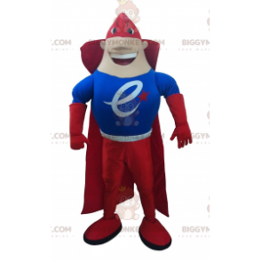 Superhero BIGGYMONKEY™ Mascot Costume Dressed in Red and Blue -
