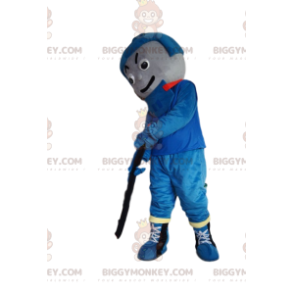 Hockey Player Blue Sportswear BIGGYMONKEY™ maskottiasu -