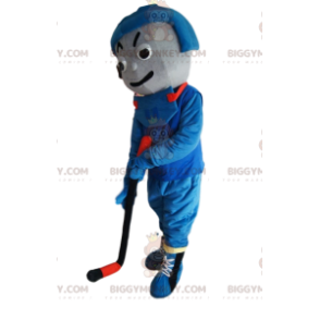 Hockey Player Blue Sportswear BIGGYMONKEY™ maskottiasu -