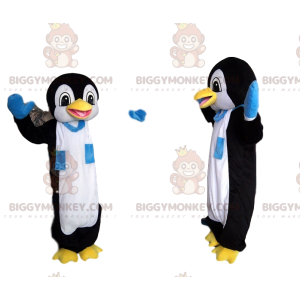 BIGGYMONKEY™ Αστεία στολή μασκότ πιγκουίνου με μπλε και λευκό
