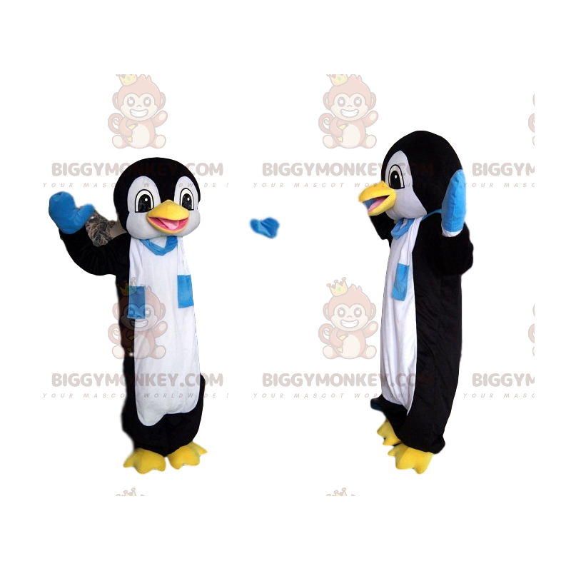 BIGGYMONKEY™ Funny Penguin Mascot Costume With Blue And White