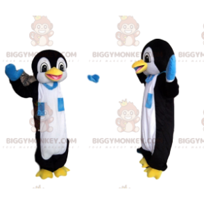 BIGGYMONKEY™ Αστεία στολή μασκότ πιγκουίνου με μπλε και λευκό
