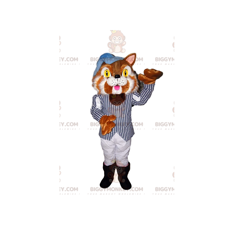 Disfraz de mascota de gato de dos tonos BIGGYMONKEY™ con Disfraz de mascota de gato de dos tonos BIGGYMONKEY™ con