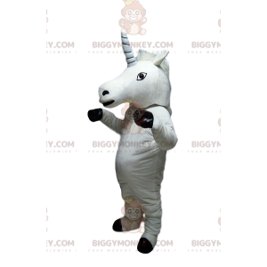 Costume de mascotte BIGGYMONKEY™ de licorne blanche. Costume de