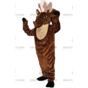 Costume de mascotte BIGGYMONKEY™ de cerf majestueux avec un beau sourire - Mascottes Cerf et Biche - BiggyMonkey.com