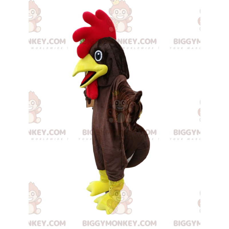 Kostium Maskotka Brązowy Kurczak BIGGYMONKEY™ z Wspaniałym Kostium Maskotka Brązowy Kurczak BIGGYMONKEY™ z Wspaniałym