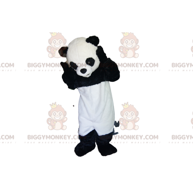 BIGGYMONKEY™ Mascottekostuum Zeer blije panda met aanhankelijke BIGGYMONKEY™ Mascottekostuum Zeer blije panda met aanhankelijke