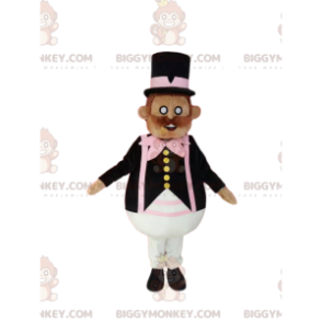 Mustachioed Gentleman BIGGYMONKEY™ Mascot Costume with Stylish